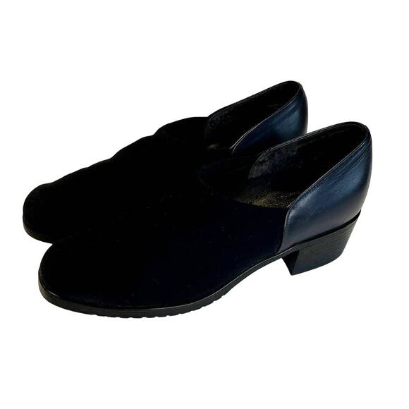 Munro American Womens Leather Pump Size 6.5M Blue Slip On Block Heels - Picture 6 of 14